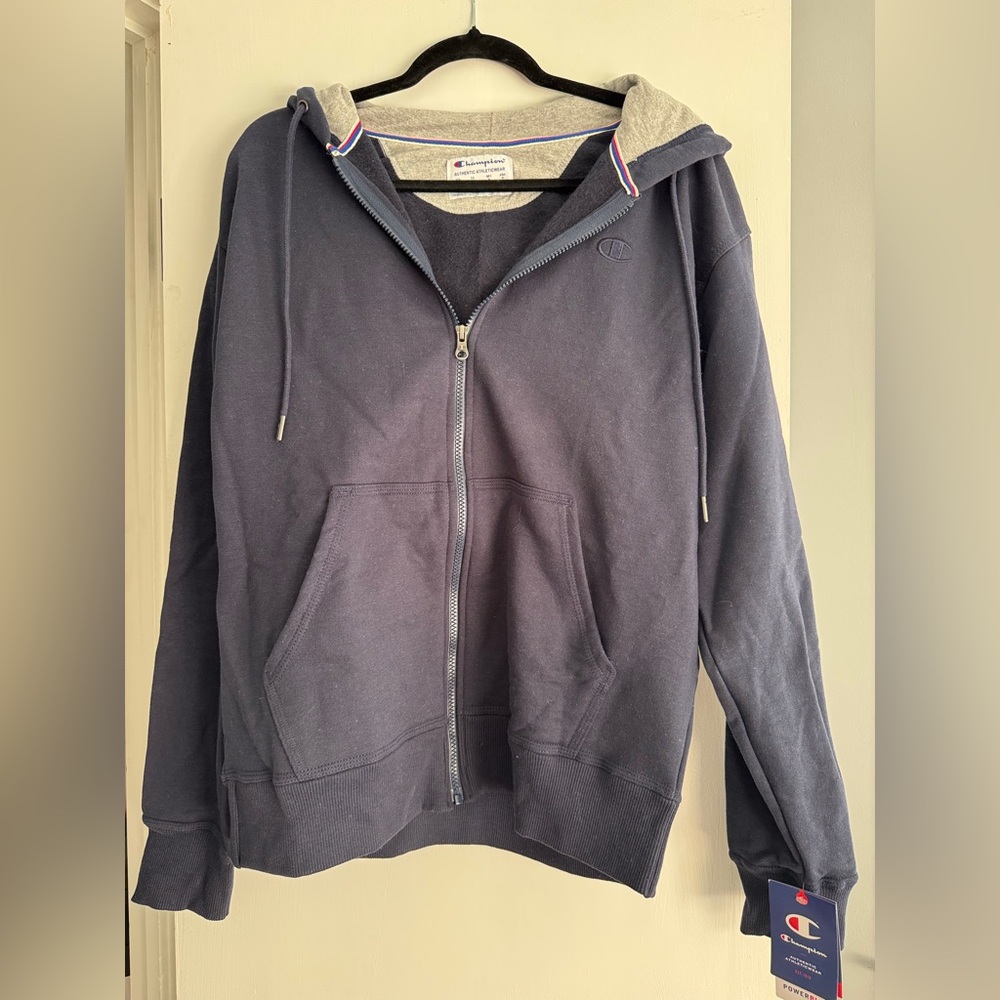 NWT Men’s Blue Champion Zip Sweatshirt Size Medium